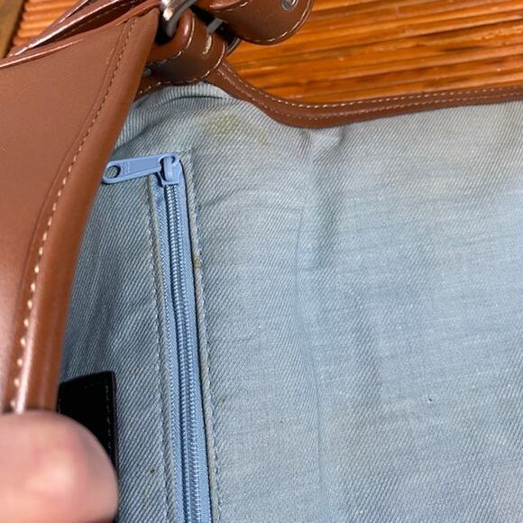 Liz Claiborne Brown Vegan Leather Messenger Shoulder Bag Women - Picture 14 of 16